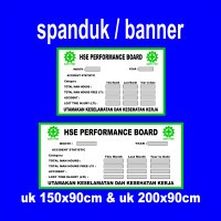 Spanduk / banner HSE Performance Board Utamakan Keselamatan kerja 150x90 cm , 200x90cm