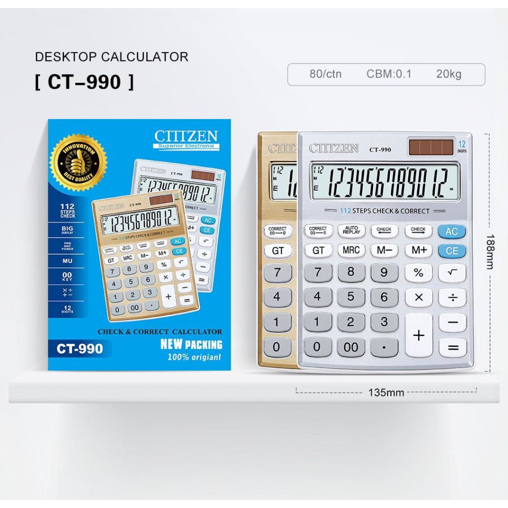 

CALCULATOR CT - 990 12 DIGITS
