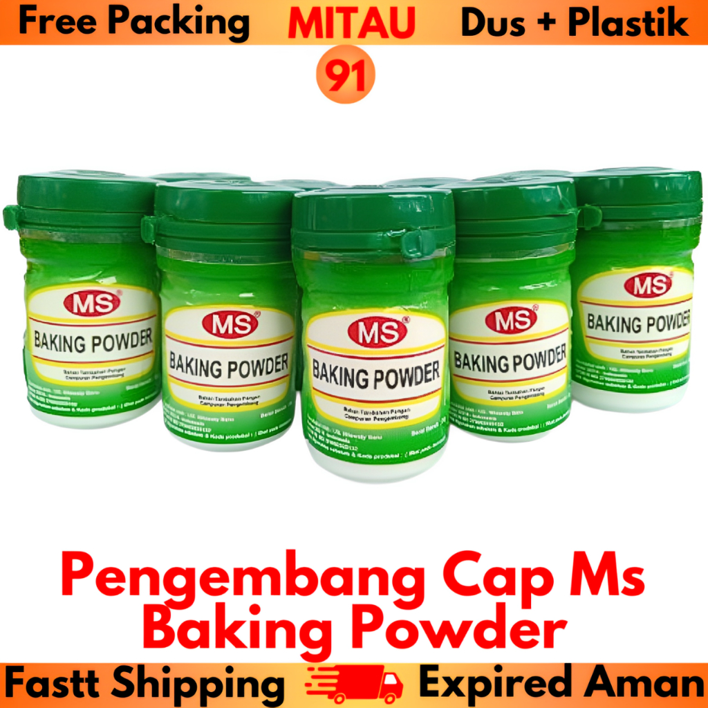 

Bahan Kue Baking Powder MS 20 gr / Btl Beli 12 Botol Lebih Murah