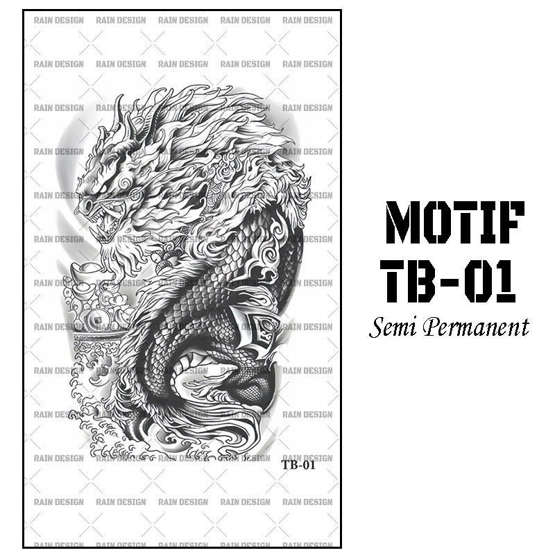 RAINDESIGN- Tato Full Punggung TB-01 // Tato semi permanen Full Punggung 48X34 anti air TB-01 / Tato