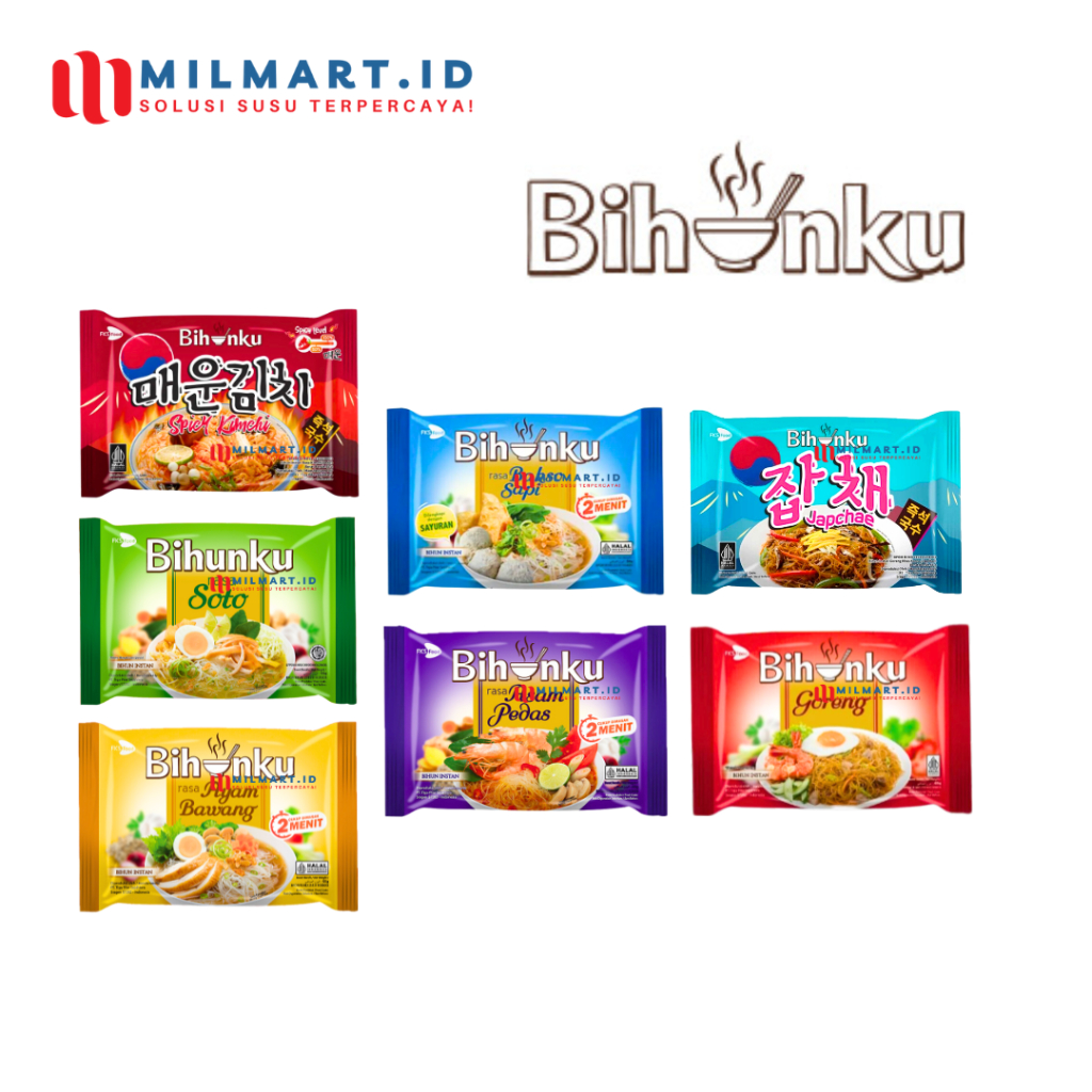 

5 PCS - BIHUNKU NOODLES RASA SOTO BAKSO KIMCHI JAPCHAE BIHUN GORENG AYAM BAWANG