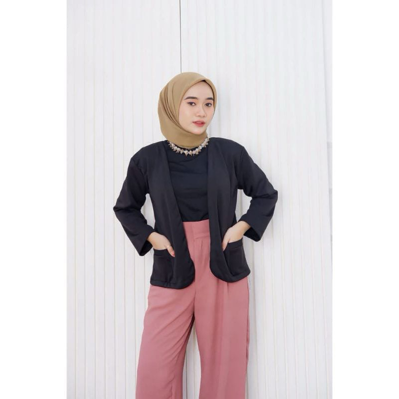 Blazer scuba import wanita-Blazer wanita-blazer polos wanita