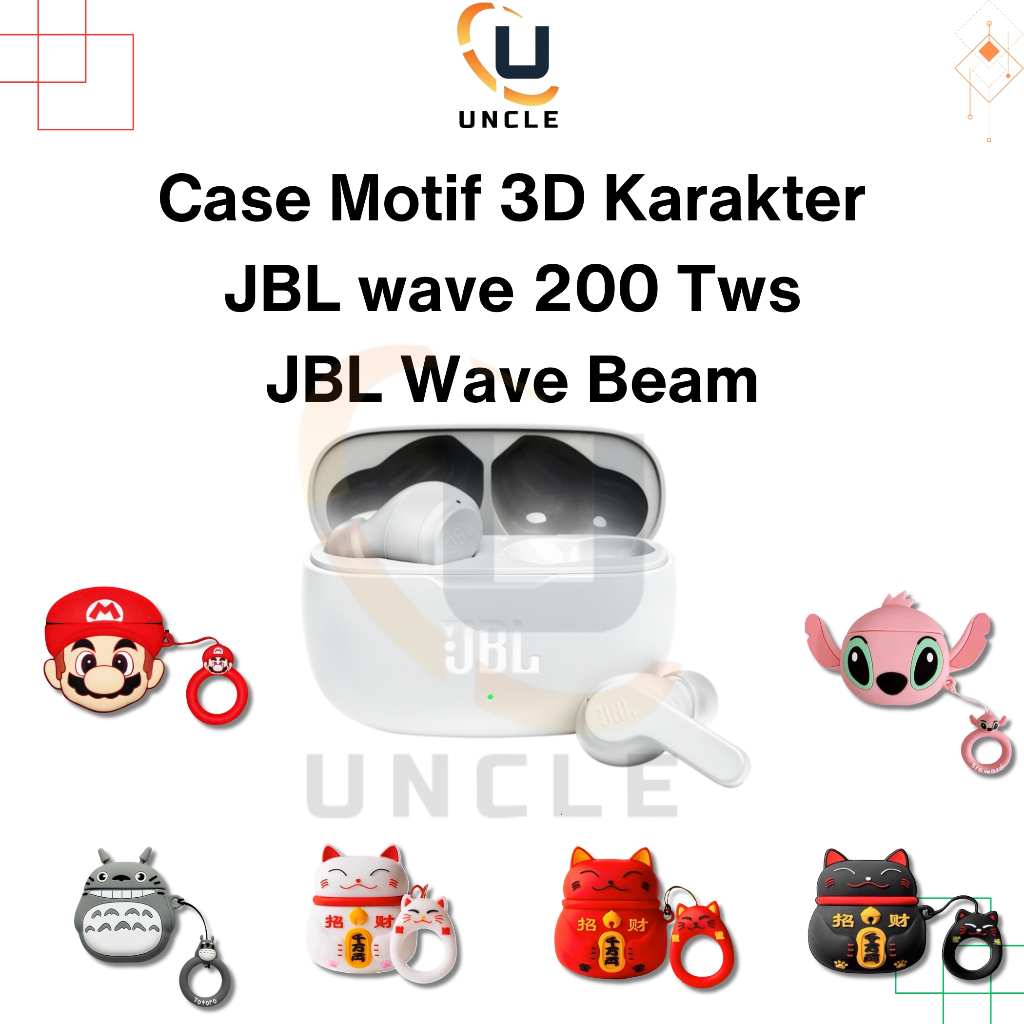 Case Casing Cover Pelindung Silicone 3D Karakter JBL Wave 200 Tws / JBL Wave Beam + Carabiner