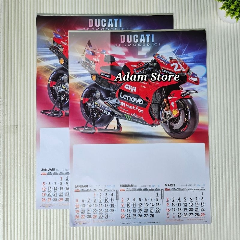 

Kalender tahun 2025 Motor balap AO 126 4 lembar 3 bulanan ukuran 38 x 54 cm(terima castume cetak merek)
