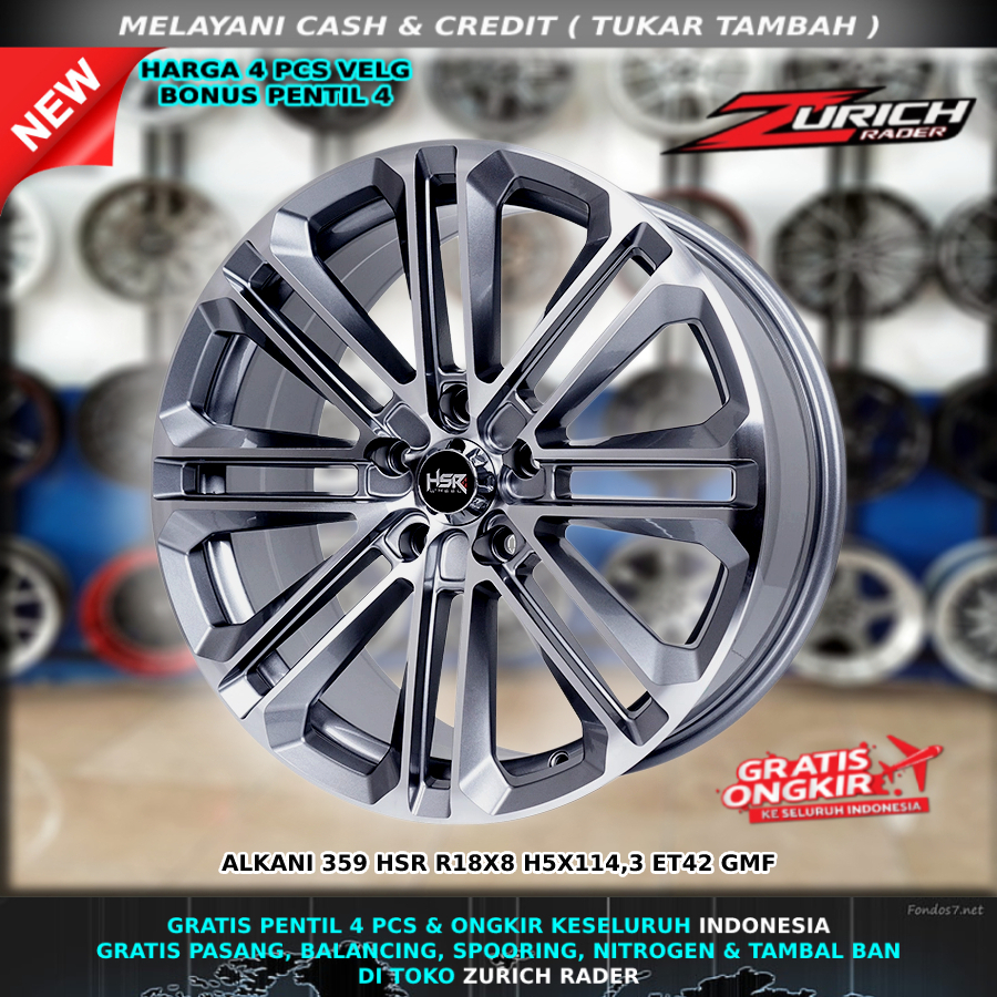 Velg Mobil Ring 18 Hsr Wheel Alkani R18 Pelek Innova Zenix Stream Santafe Creta Tucson