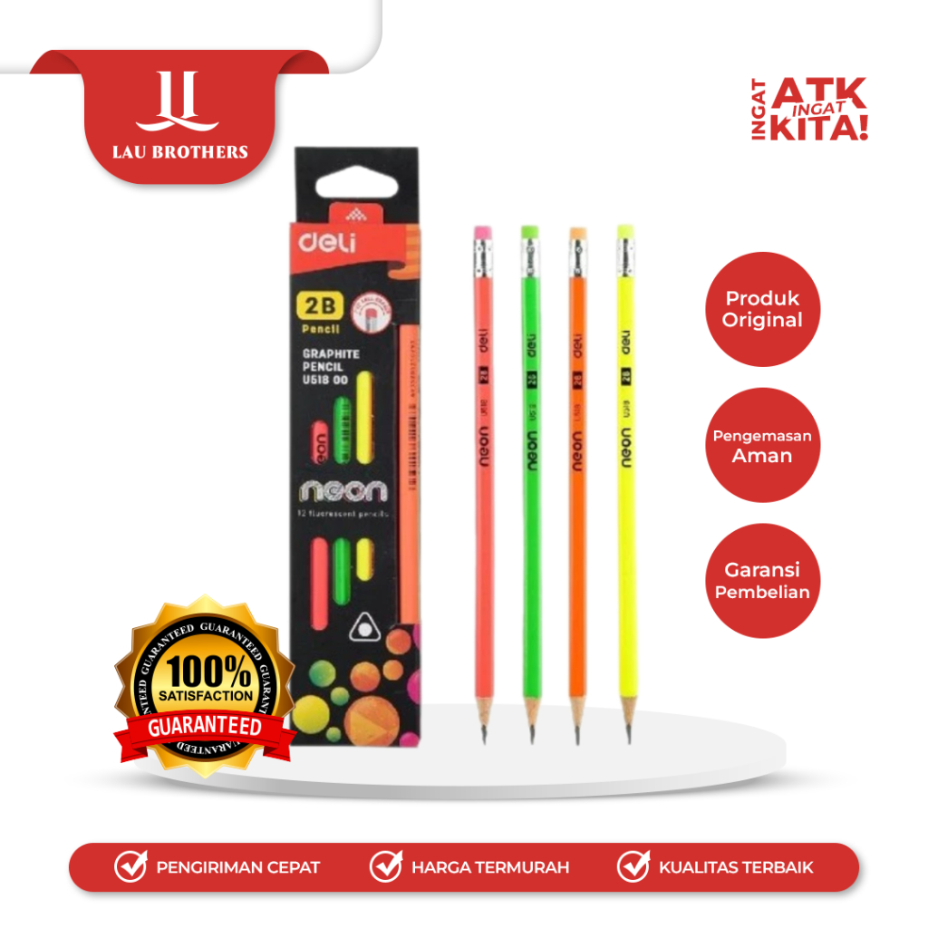 

DELI PENSIL GRAFIT/ GRAPHITE PENCIL NEON EU51800 (1LSN/ 12PCS)
