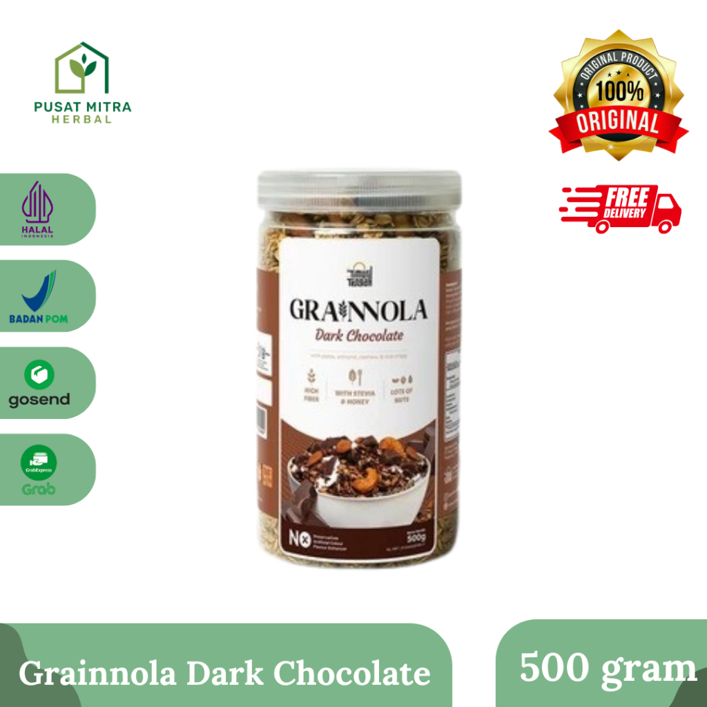 

Grainnola Honey Dark Chocolate 500 gram | Sarapan Sehat | Makanan diet