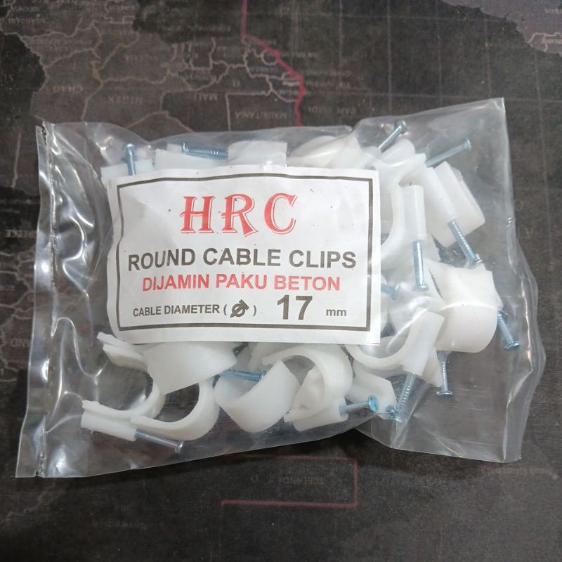 HRC Klem 17mm, Klem Paralon 5/8 Paku Beton Asli