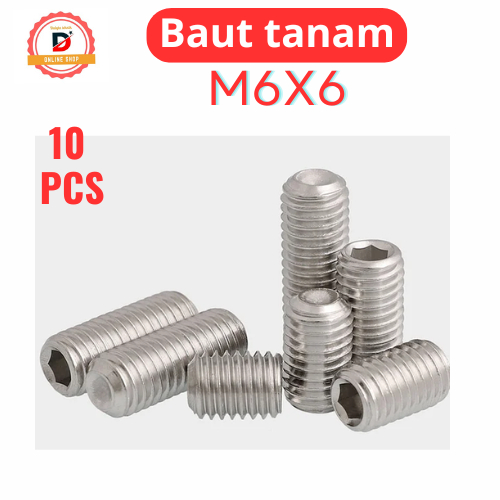 10Pcs Baut Tanam L M6x6 Mur nanas Insert Nut Stainless 304 headless