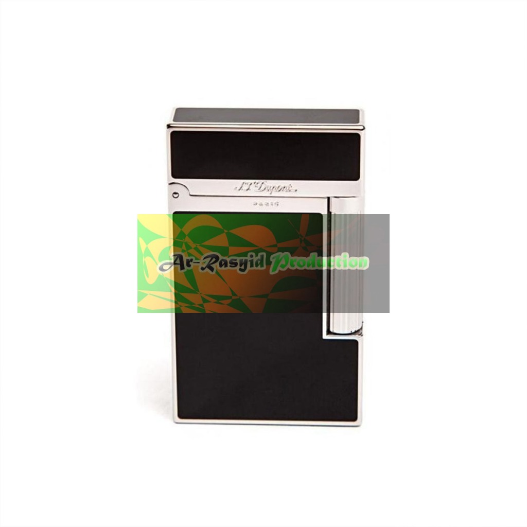 Korek Api St. Dupont Paris Lighter Retro Lacquer Black Silver Ligne