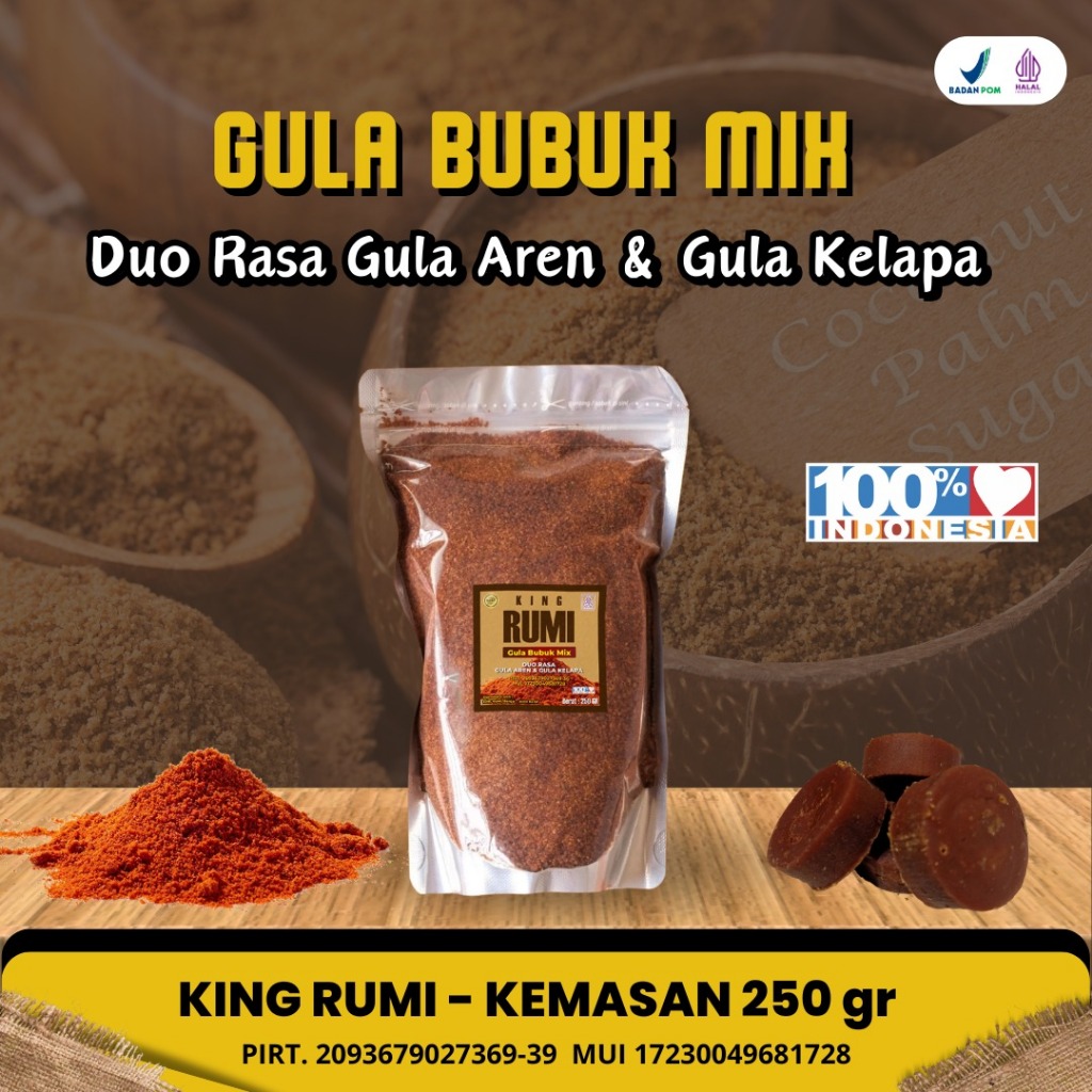 

King Rumi - Gula Aren mix kelapa bubuk organik premium best quality 250gr