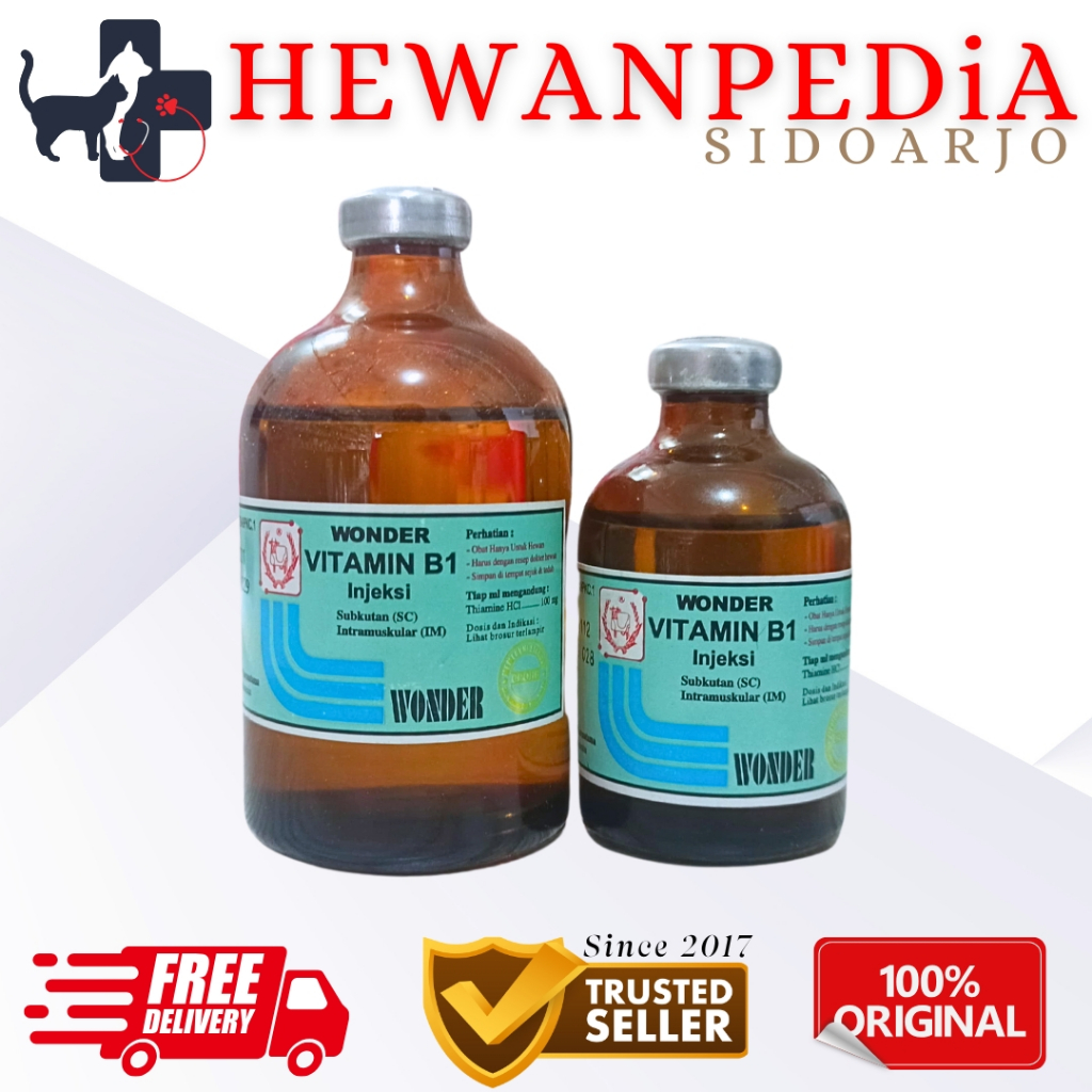 

WONDER VITAMIN B1 100 ml - Vitamin B 1 Untuk Kesehatan Hewan Sapi Kambing Anjing Kucing