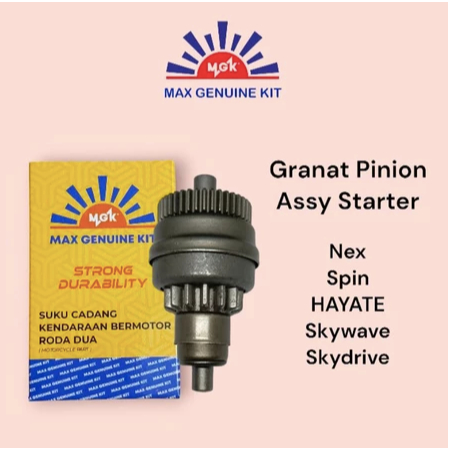 MGK GRANAT PINION ASSY STATER SPIN HAYATE NEX KARBU NEX F1 SKYDRIVE SKYWAVE