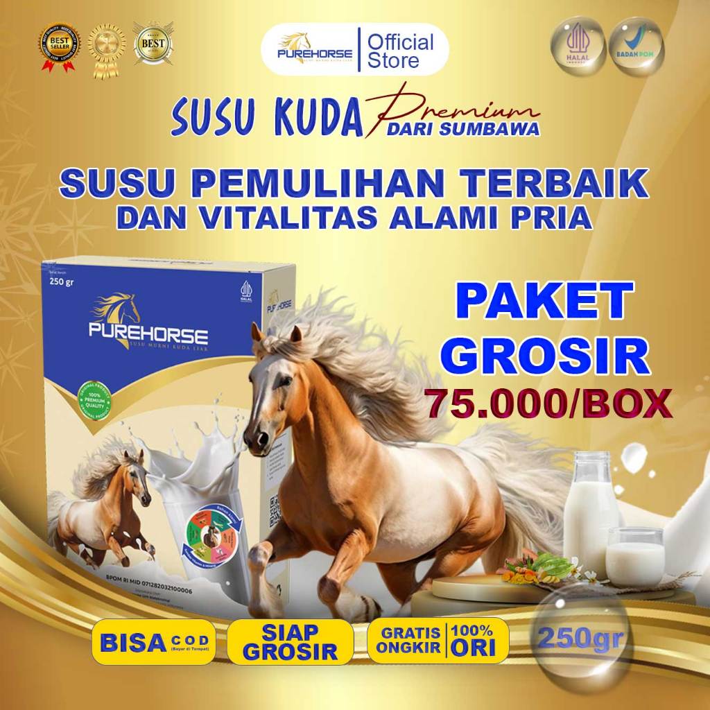 

Purehorse Susu Kuda Original Lombok Paket Grosir 15 Box (250gr/Bx)