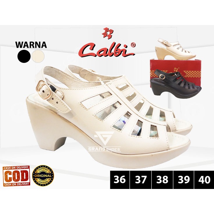 CALBI Sandal Wedges Tali selop Formal kasual perempuan Wanita original