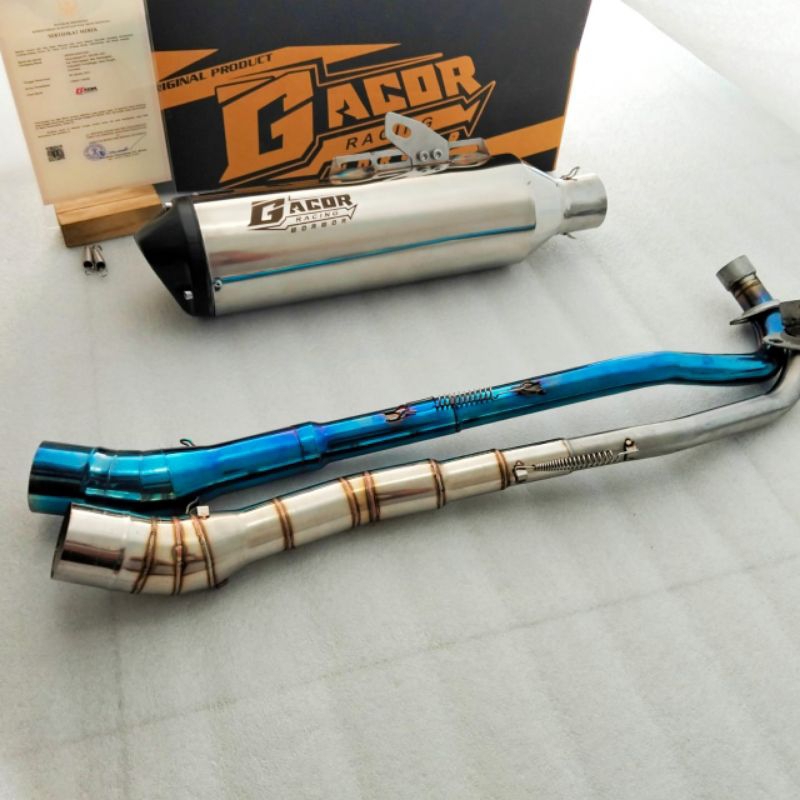 knalpot standar racing ROB1 merek gacor original suara bas adem ramah lingkungan JupiterZ Jupiter Z1