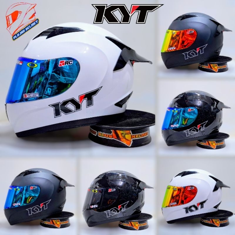 Helm full face KYT R10 solid White (PAKET GANTENG)