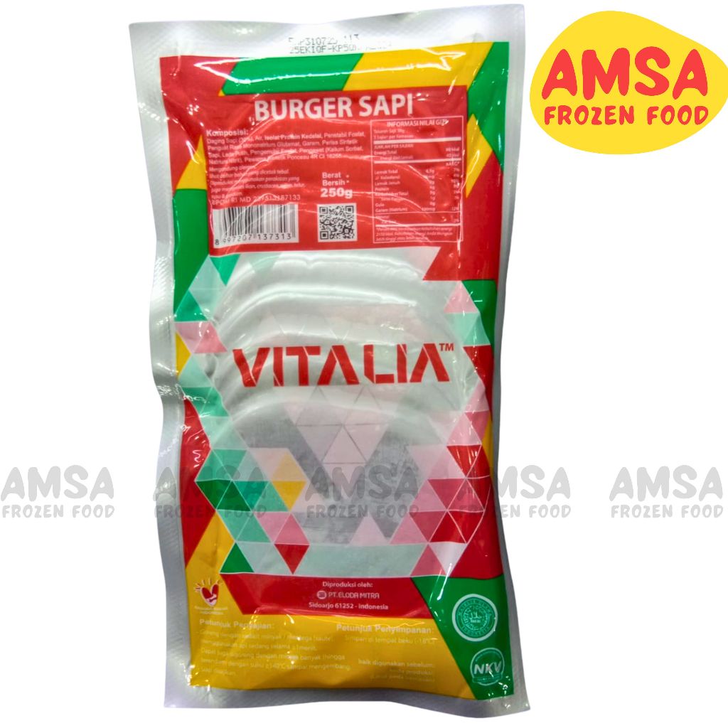 

VITALIA Burger Daging Sapi 250 gr isi 10