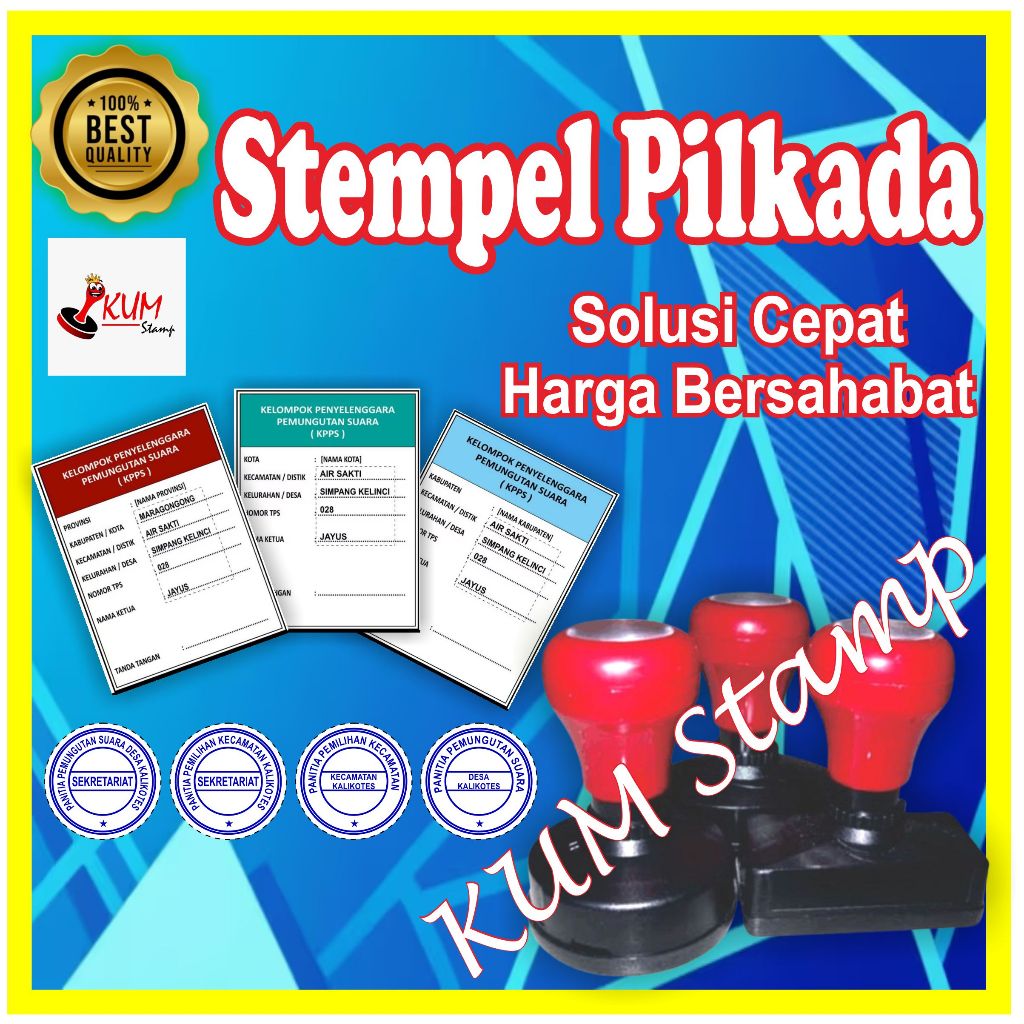 Stempel KPPS Pilkada 2024, Stempel Surat Suara, Stempel TPS,  Stempel KPPS