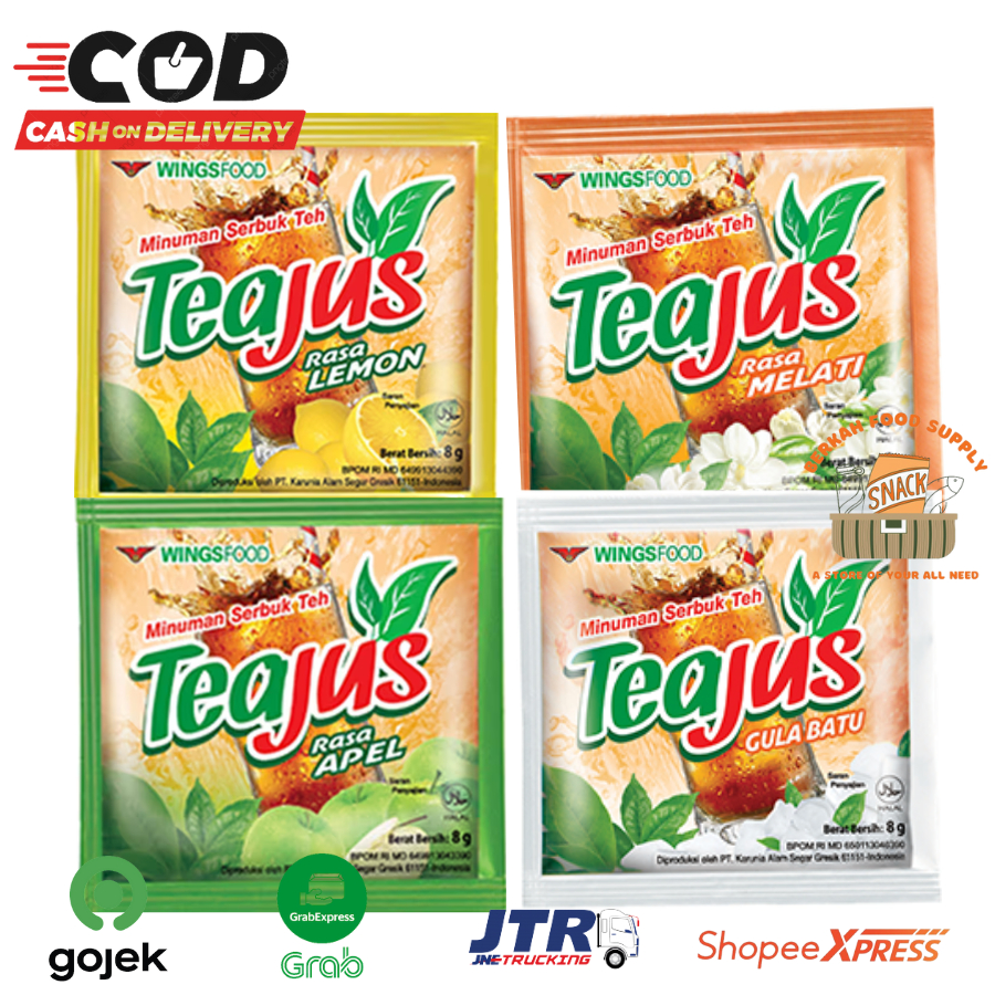 

[ BERKAH ] Teajus Tea Jus Minuman Serbuk Rasa Teh Renceng Isi 10 x 6gr Melati Apel Lemon Gula Batu Madu All Varian Rasa Halal Minuman instant Cepat Saji