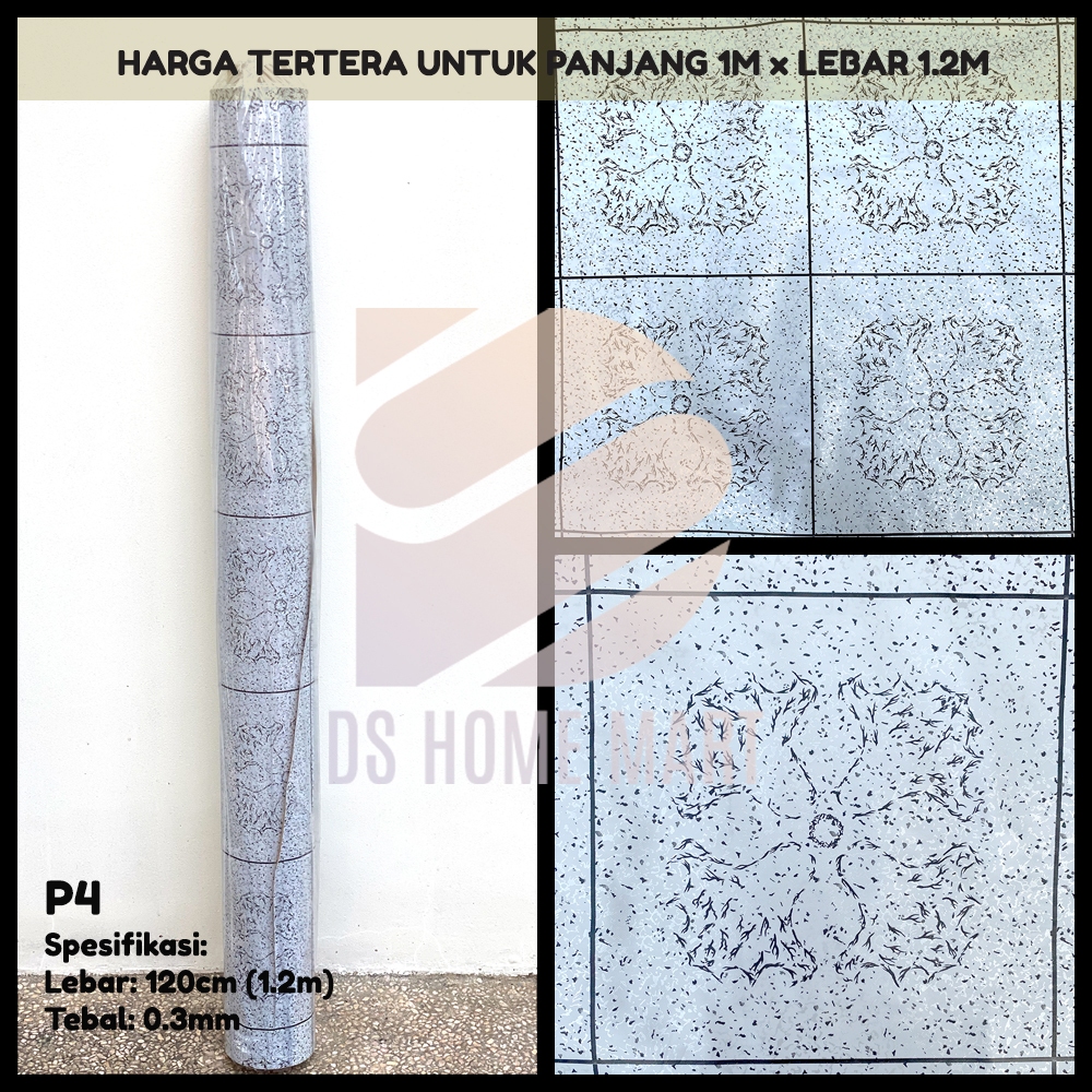 P4 - PER METER Karpet Lantai Tikar Plastik Vinyl METERAN dengan Lebar 1.2m