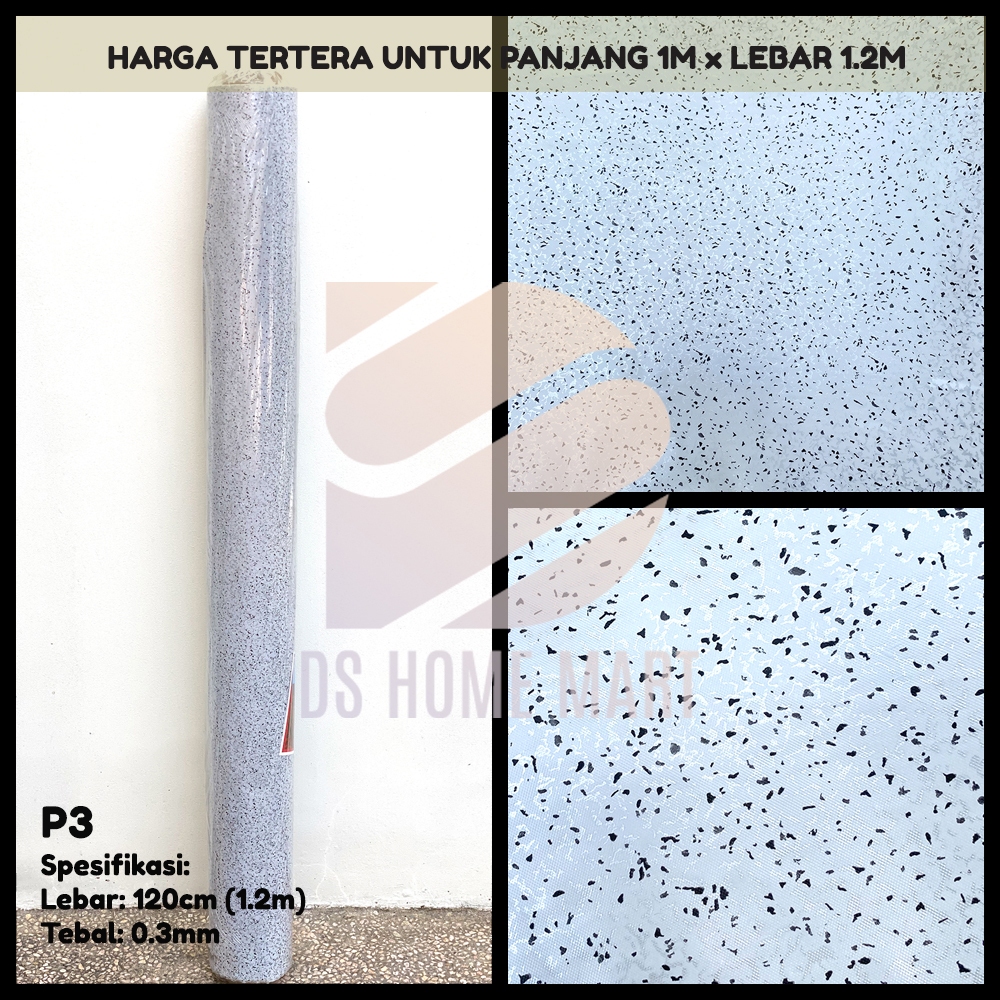 P3 - PER METER Karpet Lantai Tikar Plastik Vinyl METERAN dengan Lebar 1.2m