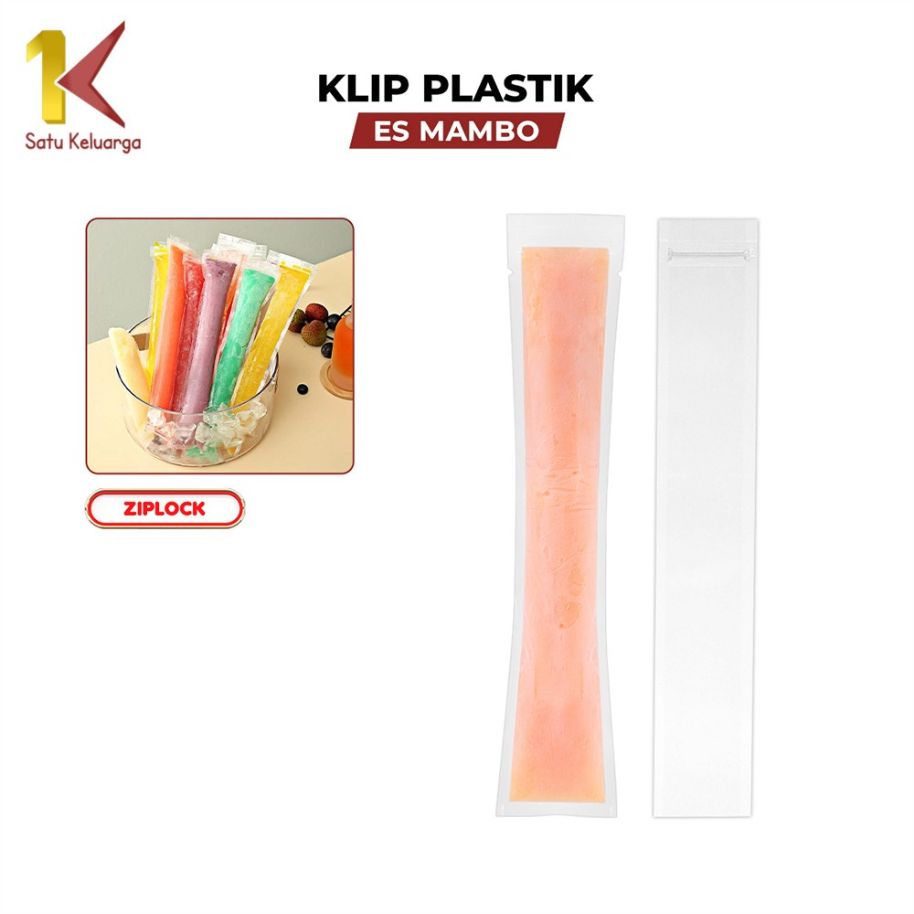 Satu Keluarga Plastik Es Lilin Ziplock Panjang C1127 Klip Plastik Es Mambo Stick Ice Bags Homemade