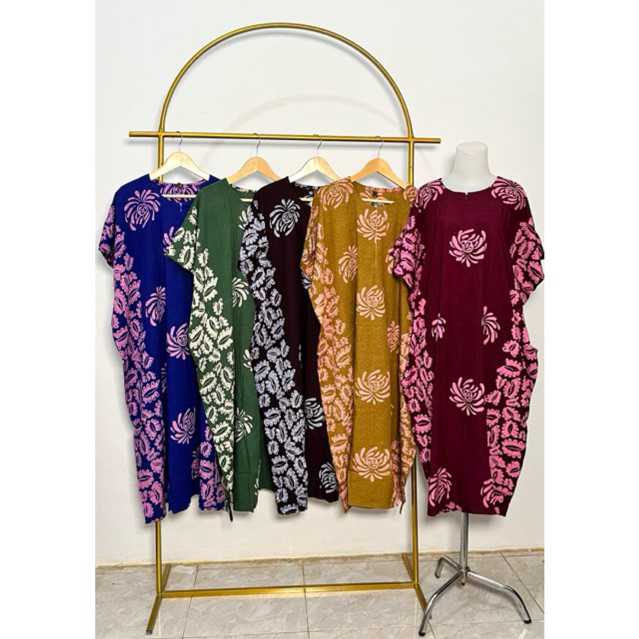Afnan Daster Kalong Batik Cap Pekalongan Lowo Busui Resleting Depan Kelelawar Rayon Super All Size S