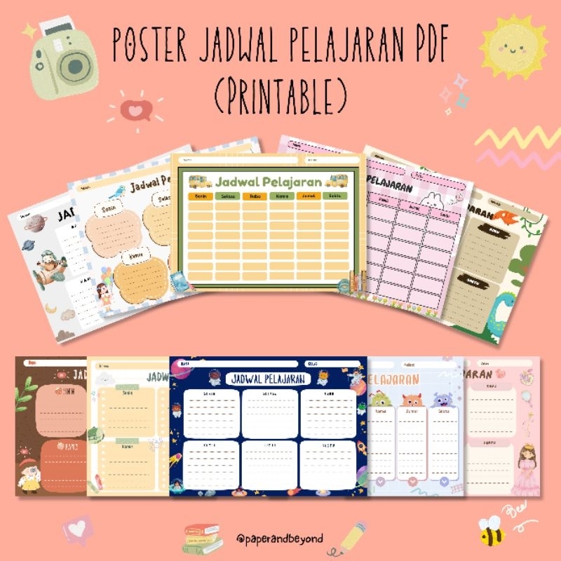 

[PRINTABLE] Poster Jadwal Pelajaran Anak (PDF Size A4)