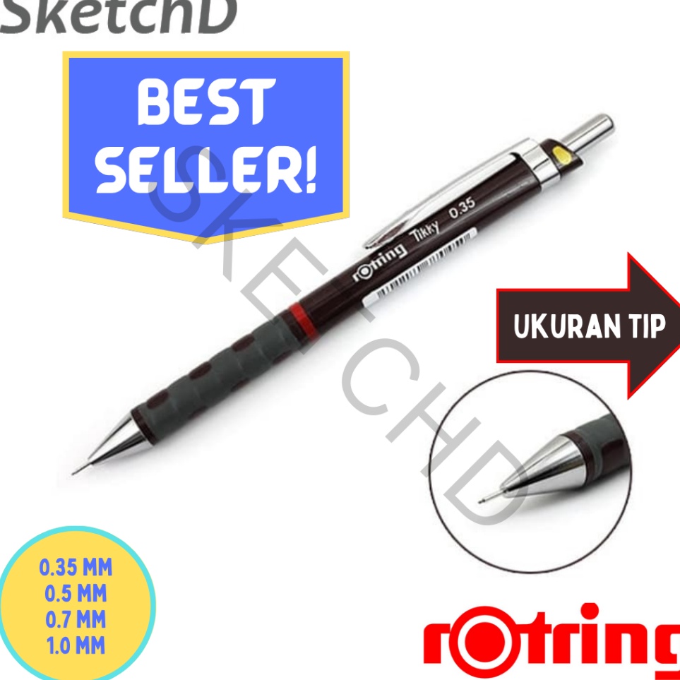 

ART F2D6 Pensil Mekanik Tikky Rotring Lead Mechanical Pencil Burgundy 3 3 5 5 7 7 1 1