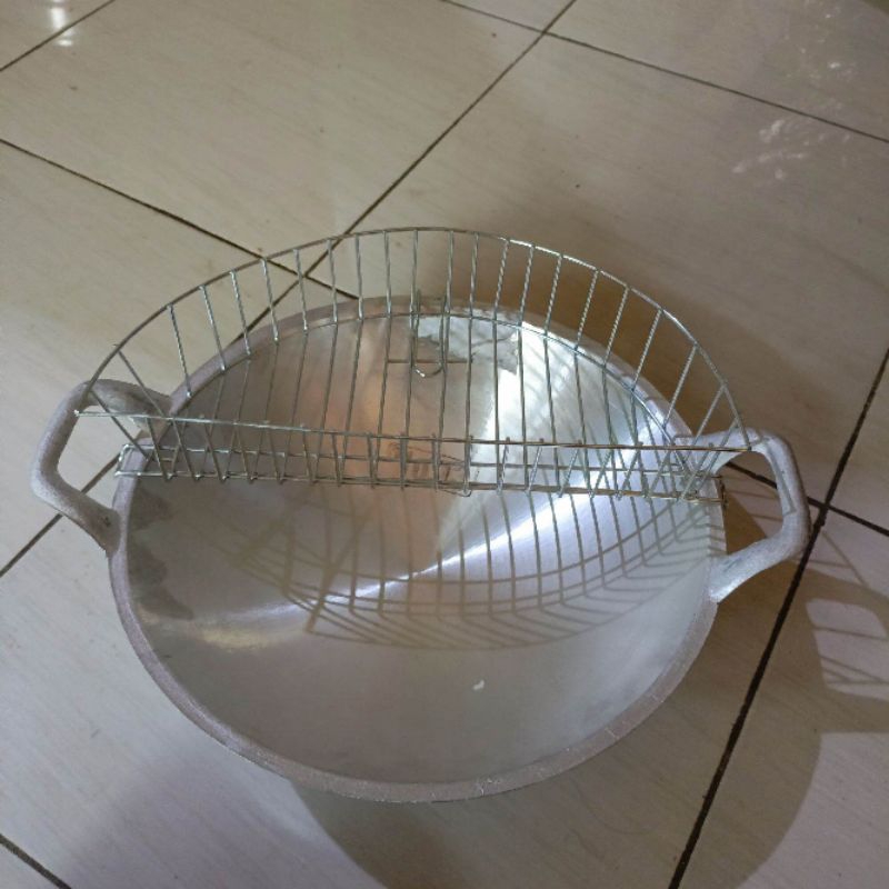 Keranjang peniris wajan / keranjang peniris gorengan set keranjang peniris dan wajan