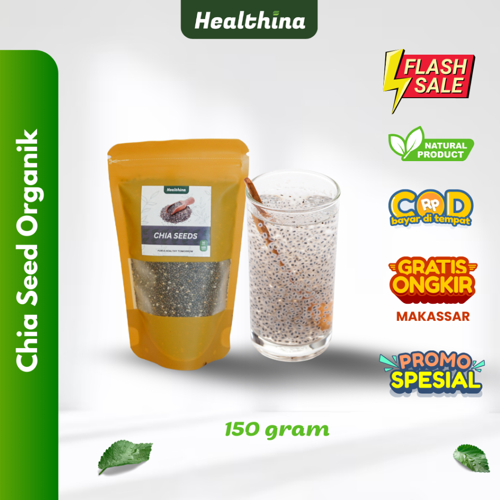 

Chia Seed 150 gram Organik Grade Premium Diet Imunitas - Biji Chiaseed Black Original COD Makassar