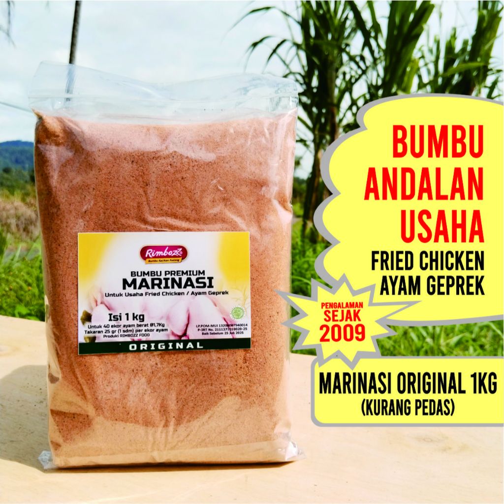 

Bumbu Marinasi Ayam Fried Chicken 1Kg ORIGINAL RIMBOZZ, Tepung Marinasi Ayam KFC, Geprek, Crispy