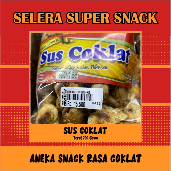 

Sus Coklat Snack Coklat Crunchy di Mulut / Cemilan Camilan Makanan Ringan Rasa Coklat 200 Gram