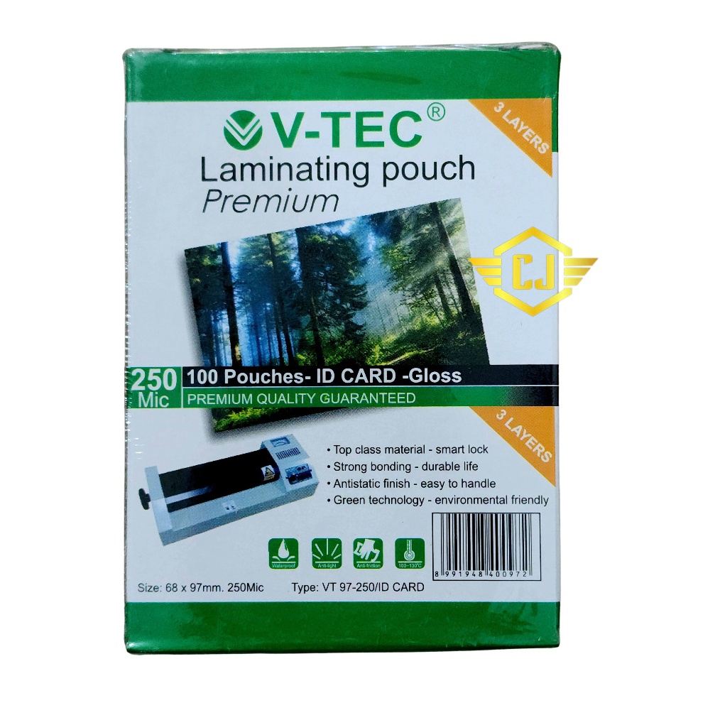 

ART J7L5 1 PAK VTEC Plastik Laminating 25mic VTEC KTP ID CARD 68x97mm