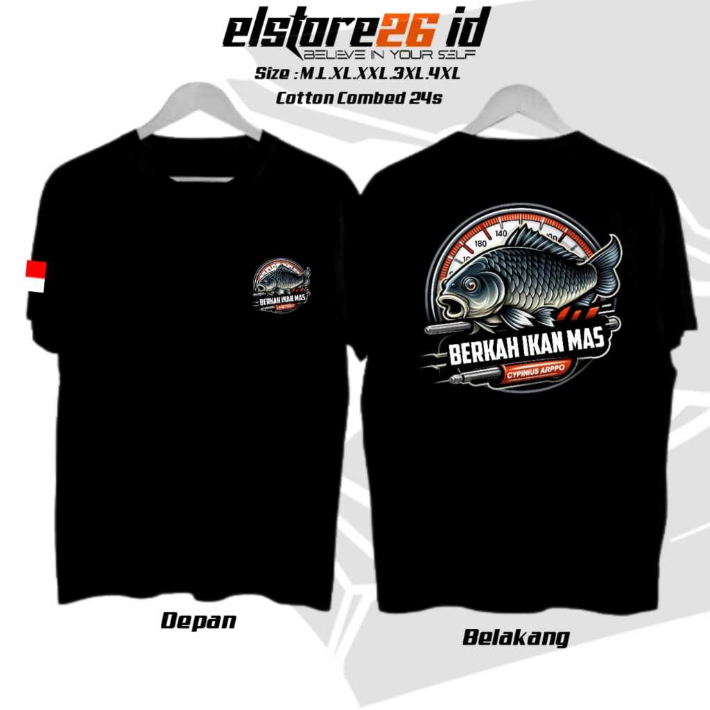 ELSTR26 TSHIRT DISTRO BERKAH IKAN MAS | KAOS KATUN COMBED 24S | BAJU KEREN GAMBAR 3D | PAKAIAN PRIA 