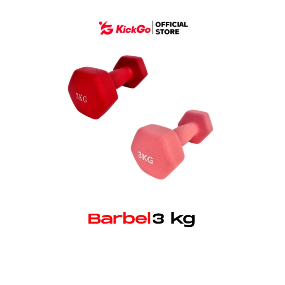 Ready Hemat KickGo Barbel 3Kg Dumbell Barbell Dumbbell Vinyl Bahan Besi Neoprene Anti Slip 3 Kg 1 Bu
