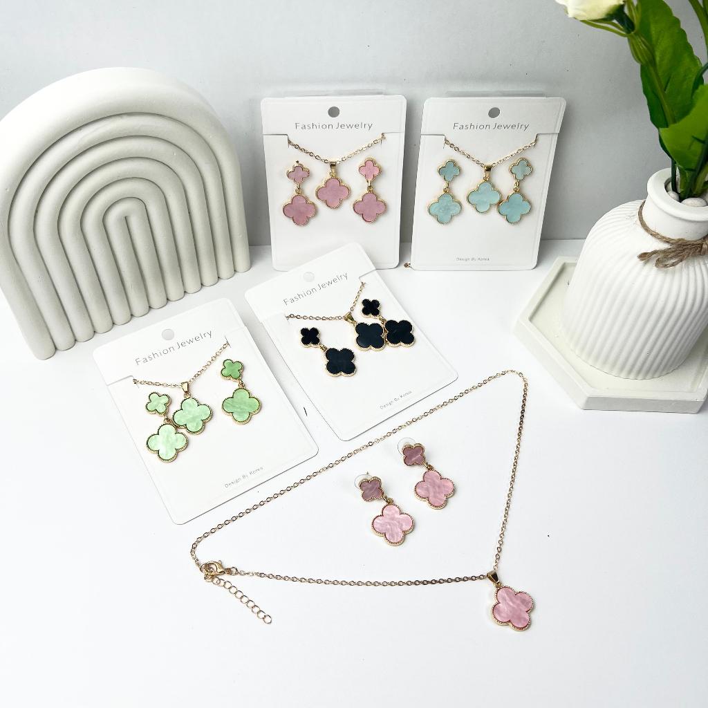 HOPE - Jewelry 126S Set Perhiasan Titanium Wanita Lapis Emas Silver Anti Karat Asli Dewasa Murah Kor