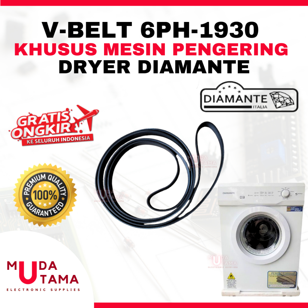 KARET MESIN PENGERING 6PH-1930 DIAMANTE | BELTING DRYER DIAMANTE 6PH 1930 | VANBELT DRYER LAUNDRY DI