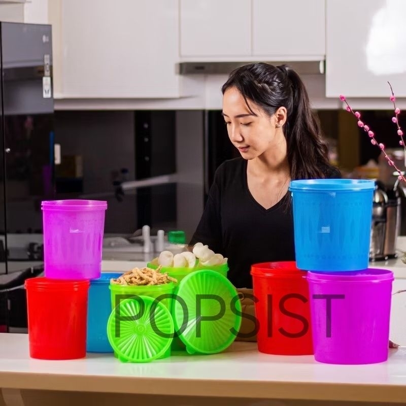 Toles Bulat 5 Liter Toples 3 Liter (Tempat Kerupuk) / Toples Peyek / Toples Kerupuk / Toples 5 Liter