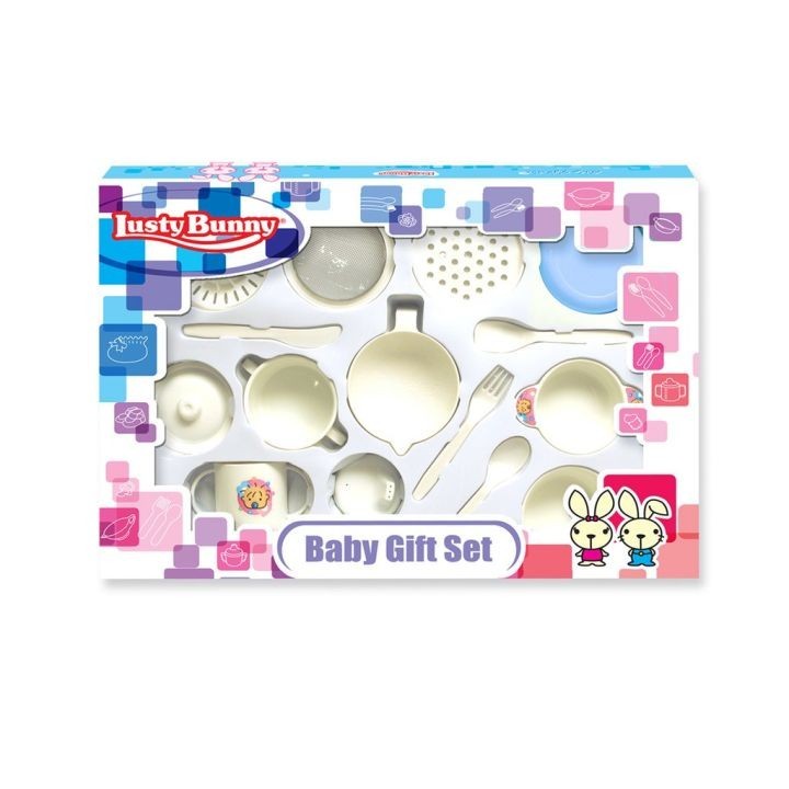 Lusty Bunny Feeding Set Peralatan Makan Anak Bayi - Piring Mangkok Gelas Sendok