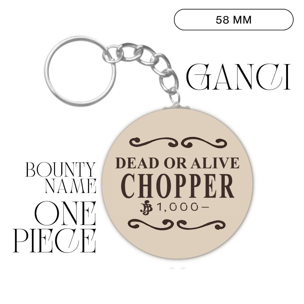 HOLOGRAM GANCI ONE PIECE NAME KEYCHAIN 58 MM WIBU GANTUNGAN KUNCI JPOP UNOFFICIAL CHOPPER MIHAWK