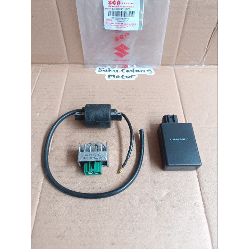 Paket CDI Pengapian 3 Barang Suzuki Smash 110 New Smash 110 Old Asli Ori