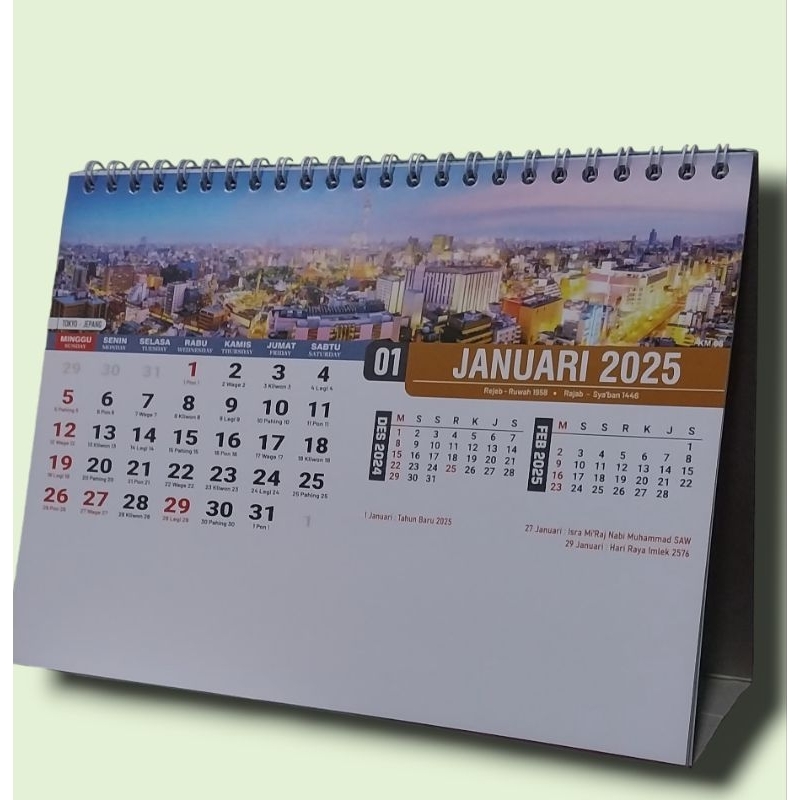 

kalender Meja tahun 2025 ukuran 21 × 15,5cm pemandangan kota