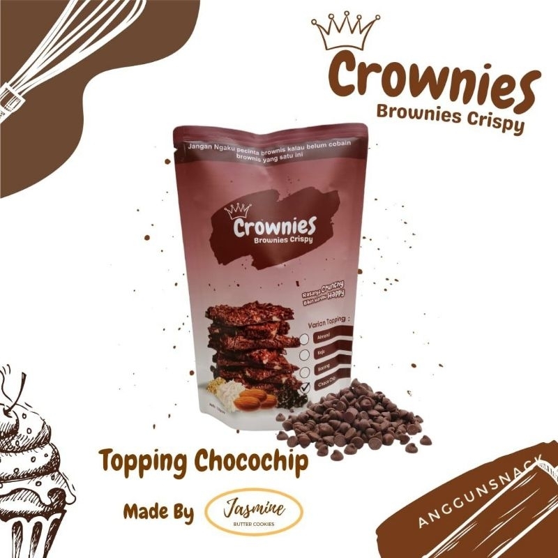 

crownies / brownies krispy / perpouch 130g /crownies keju / crownies kacang / crownies almond / crownies choco chip