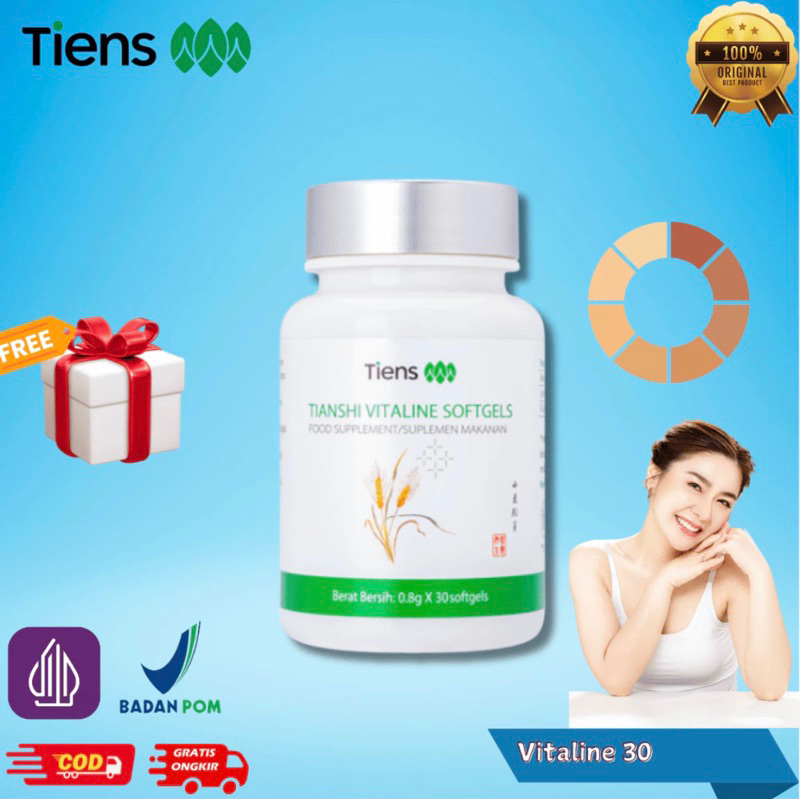 

Tiens World - Tiens Vitaline Softgels - Suplemen Pencerah Kulit Alami - Vitamin pemutih Kulit Full 30 Softgels
