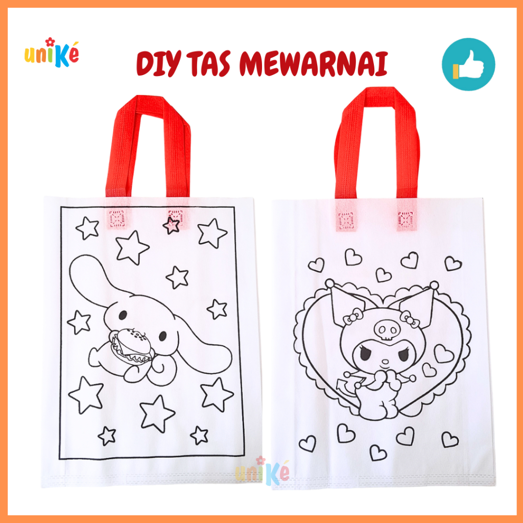 

DIY Tas Spunbond Mewarnai 30x40 Lukis Goodie Bag HLS Souvenir Ulang Tahun Anak Bermanfaat (Tas Saja)
