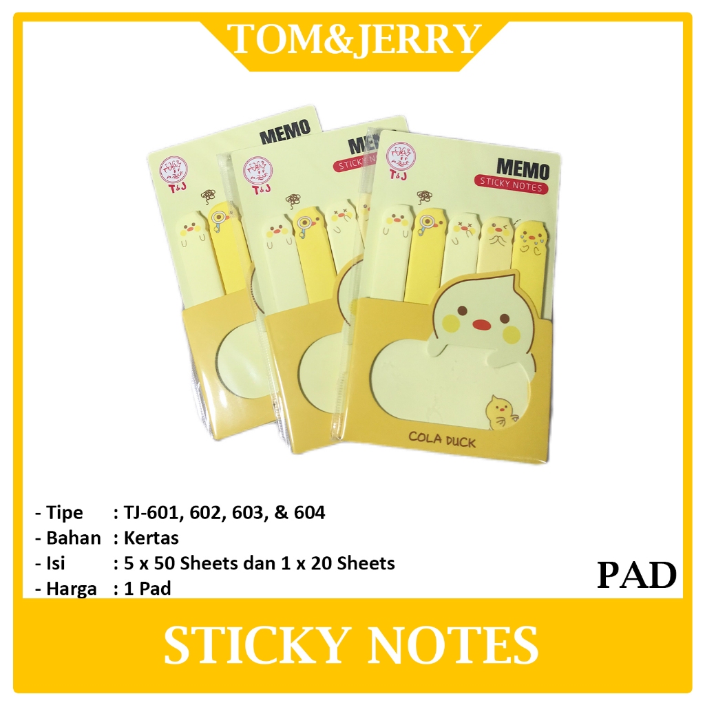 

TOM & JERRY - Memo Sticky Notes Animal TJ-601-602-603-604 - PAD