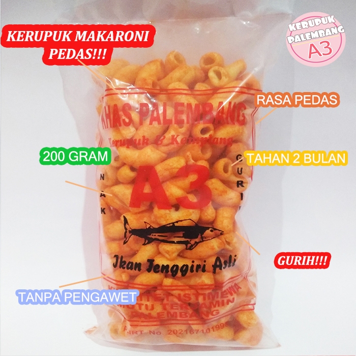 

KERUPUK MAKARONI PEDAS SUPER SNACK MAKARONI MAKANAN RINGAN 200GR