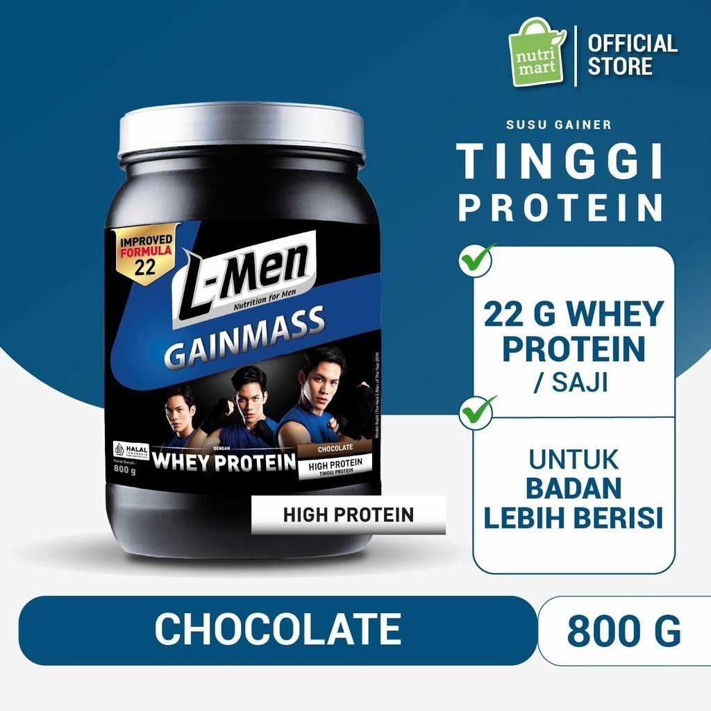

TERBAIK!!! L-Men Gain Mass Chocolate 800 gr⭐⭐⭐⭐⭐ - 22g Whey Protein - 10 Serving